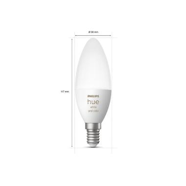 Produit de Pack Ampoules LED Intelligentes E14 2x4W 470 lm PHILIPS Hue White 