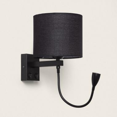 Lampada da Parete con Luce da Lettura 2.5W Metallo Black-Kianga