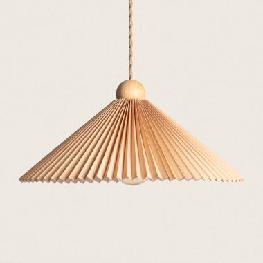 Luanda Wood & Fabric Pendant Lamp