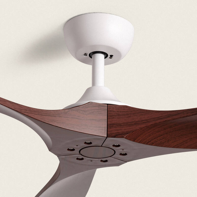 Product of Spetses Silent Ceiling Fan with DC Motor in White Wood 132cm 