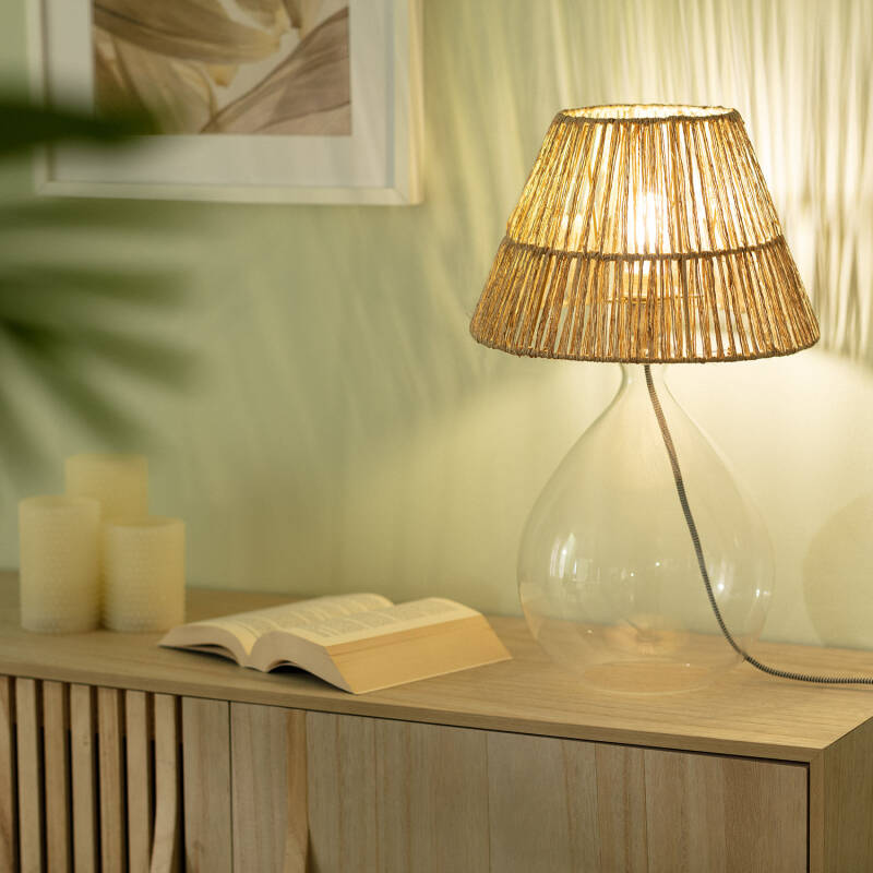 Product of Aurora Jute & Glass Table Lamp 