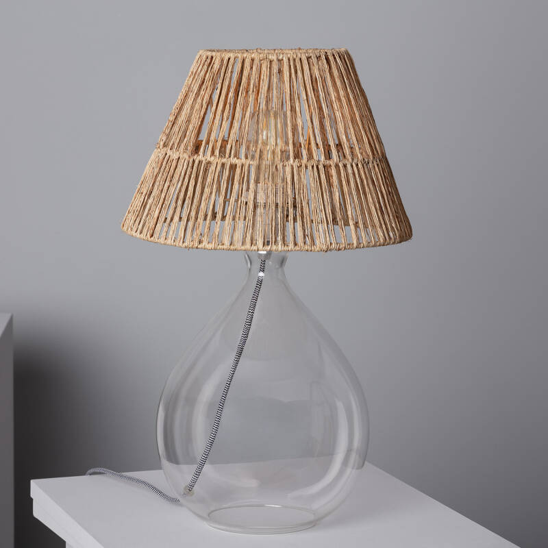 Product of Aurora Jute & Glass Table Lamp 