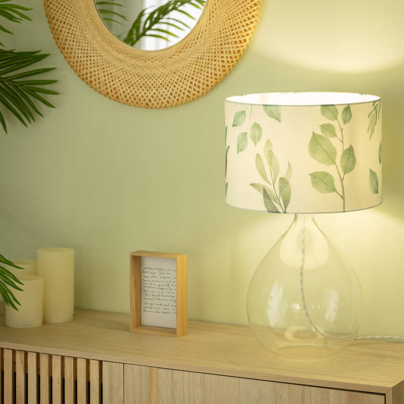 Product of Verdy Glass & Fabric Table Lamp 