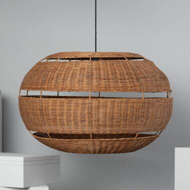 Bulang Oblate Rattan Pendant Lamp ILUZZIA Ø800 mm