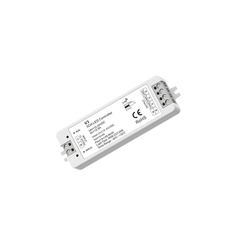 Produkt von Controller Dimmer für LED-Streifen 12/24V DC Einfarbig/CCT/RGB Kompatibel mit RF-Fernbedienung