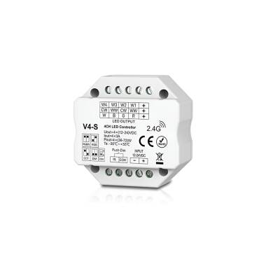 Controller Dimmer LED  12/24V DC voor Enkelkleurige/ CCT/ RGB/ RGBW LED Strips compatibel met Drukknop en RF Controller