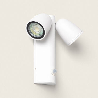 Product van Wandlamp Outdoor Aluminium met Bewegingssensor Abel Twee Spots