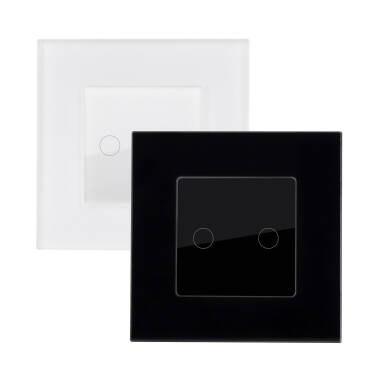 Tactile Double Switch with Modern Glass Frame