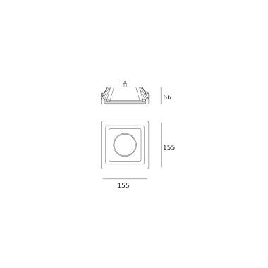 Prodotto da Portafaretto Downlight Integrazione Cartongesso Quadrato per Lampadina LED GU10 / GU5.3 Foro 158x158 mm UGR17