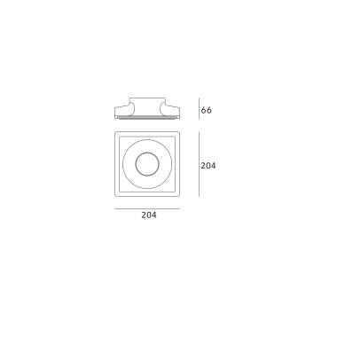 Product of Downlight Ring Plasterboard integration for GU10 / GU5.3 LED Bulb UGR17 207x207 mm Cut Out 