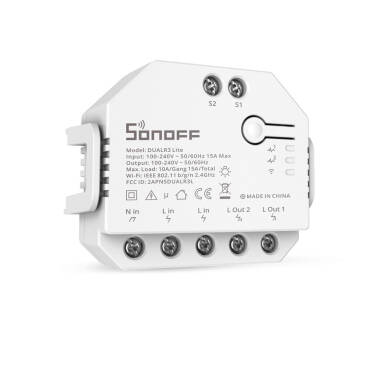 WiFi Schalter Kompatibel mit herkömmlichem Doppelschalter SONOFF Dual R3 Lite 15A