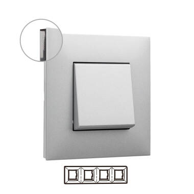 LEGRAND Valena Next 741034 Aluminium 4 Element Embellishing Plate