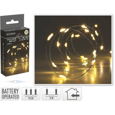 2m Warm White Wire LED Garland