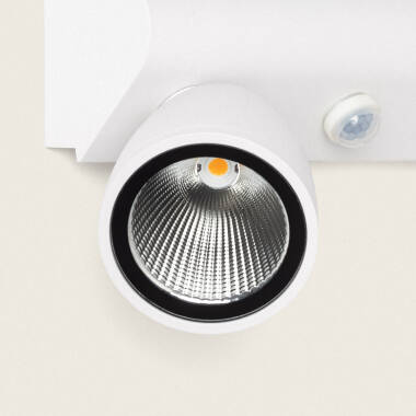 Product van Wandlamp Outdoor LED 12W Aluminium met Bewegingssensor PIR Abel Large Twee Spots