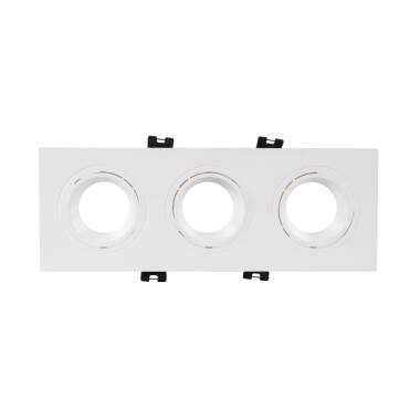 Product of Square Tilting Downlight Ring for Three GU10/GU5.3 LED Bulbs with 75x235 mm Cut-Out