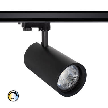 Faretto LED New d'Angelo Nero 30W (CRI90) CCT LIFUD LED  con Ottica Variabile per Binario Trifase