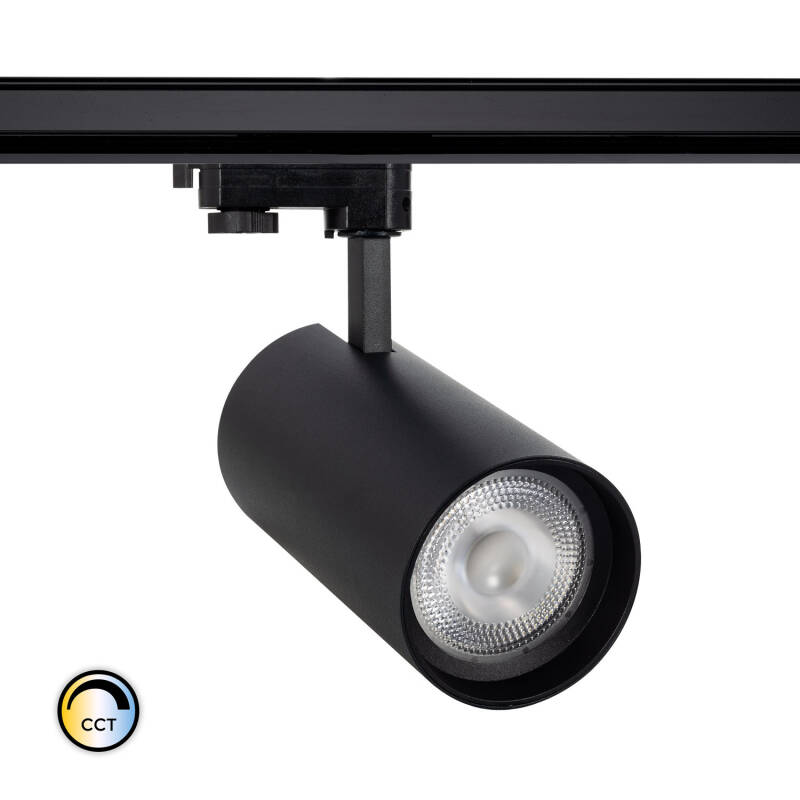 Product van Rail Spot d'Angelo Zwart LED 30W CCT LIFUD met Variabele Optiek voor Driefasige Rail