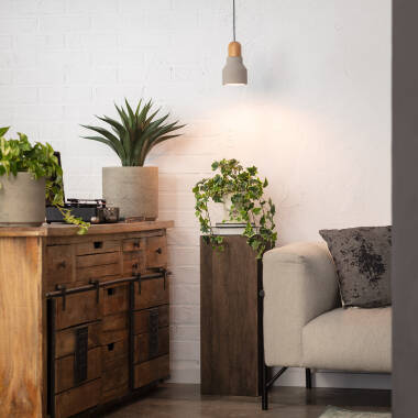 Product van Hanglamp  Beton en Hout Luster