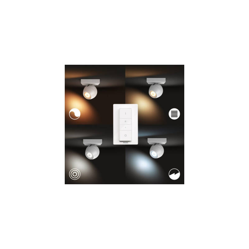 Product of PHILIPS Hue Buckram GU10 White Ambiance Single Spotlight Ceiling Lamp 