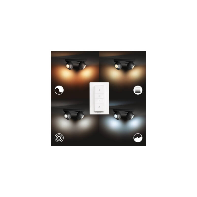 Product of PHILIPS Hue Buckram GU10 Four Spotlight Ceiling Lamp