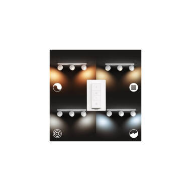 Produit de Plafonnier White Ambiance Buckram 3 Spots GU10 PHILIPS Hue 