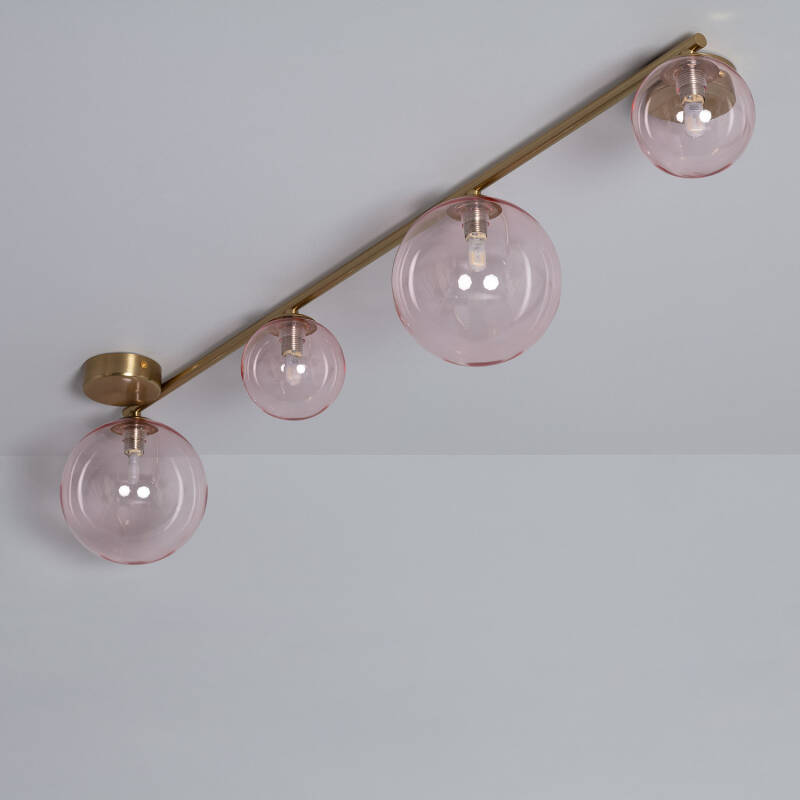 Product van Hanglamp Metaal en Glas Moonlight Brass 4spots