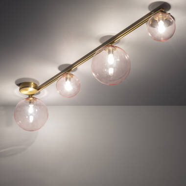 Product van Hanglamp Metaal en Glas Moonlight Brass 4spots