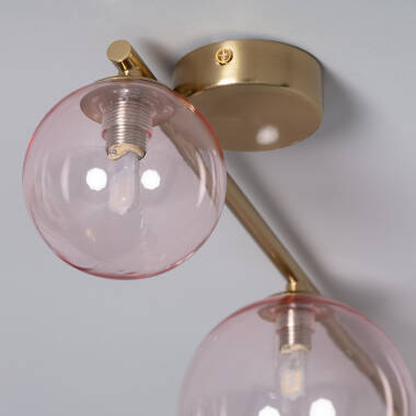 Product van Hanglamp Metaal en Glas Moonlight Brass 4spots