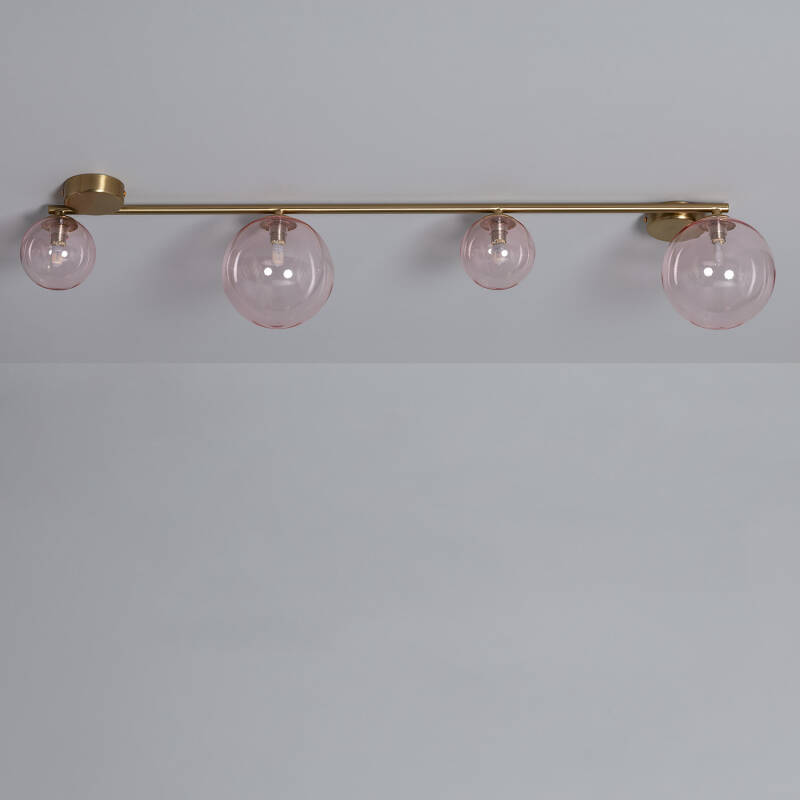 Product van Hanglamp Metaal en Glas Moonlight Brass 4spots