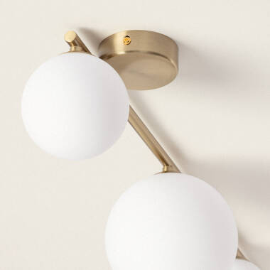 Product of Moonlight Bras Metal & Glass 4 Spotlight Ceiling Lamp