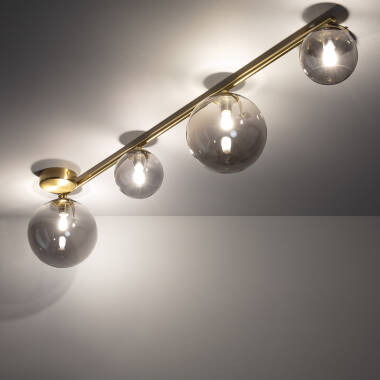 Prodotto da Lampadario in Metallo e Vetro Moonlight Brass 4 punti luce