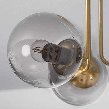 Product of Moonlight Brass Metal & Glass 3 Spotlight Ceiling Lamp