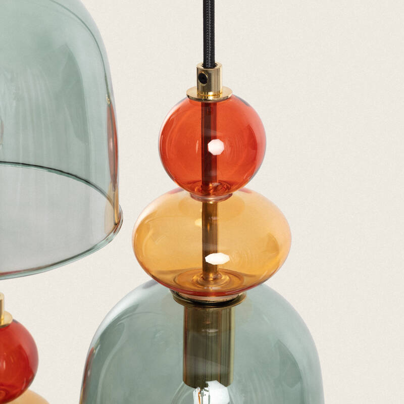 Product of Tri Baudelaire Metal and Glass Pendant Lamp 