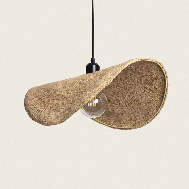 Product of Devmani Black-Wire Natural Fibres Pendant Lamp 