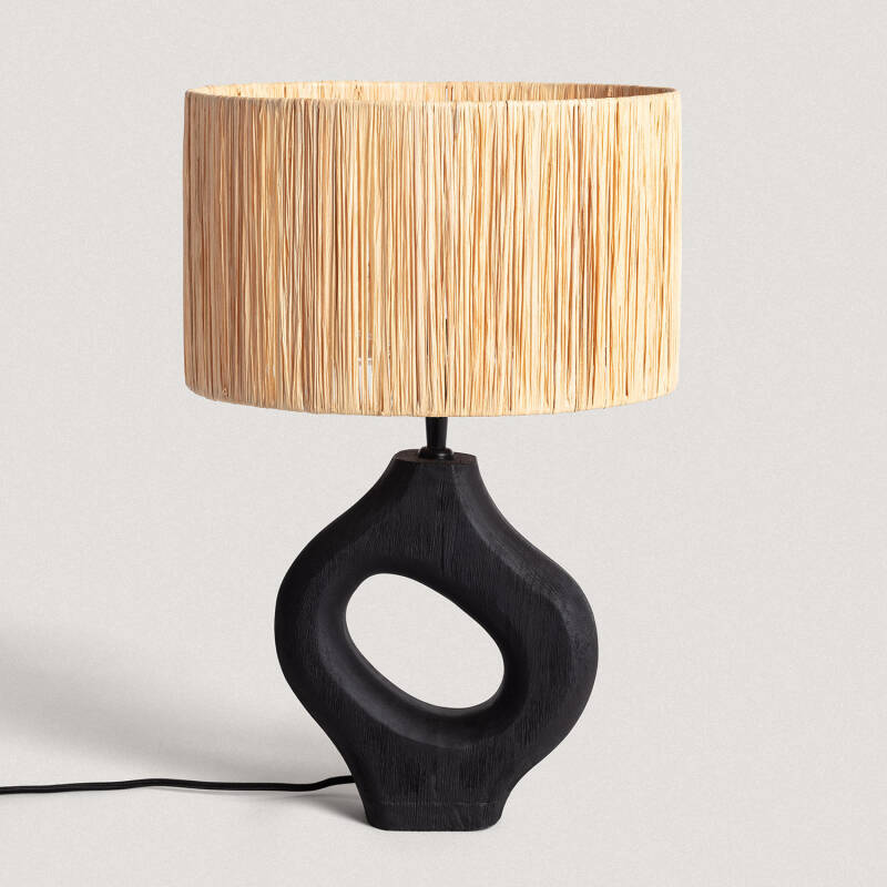 Produit de Lampe à Poser en bois Dhara ILUZZIA