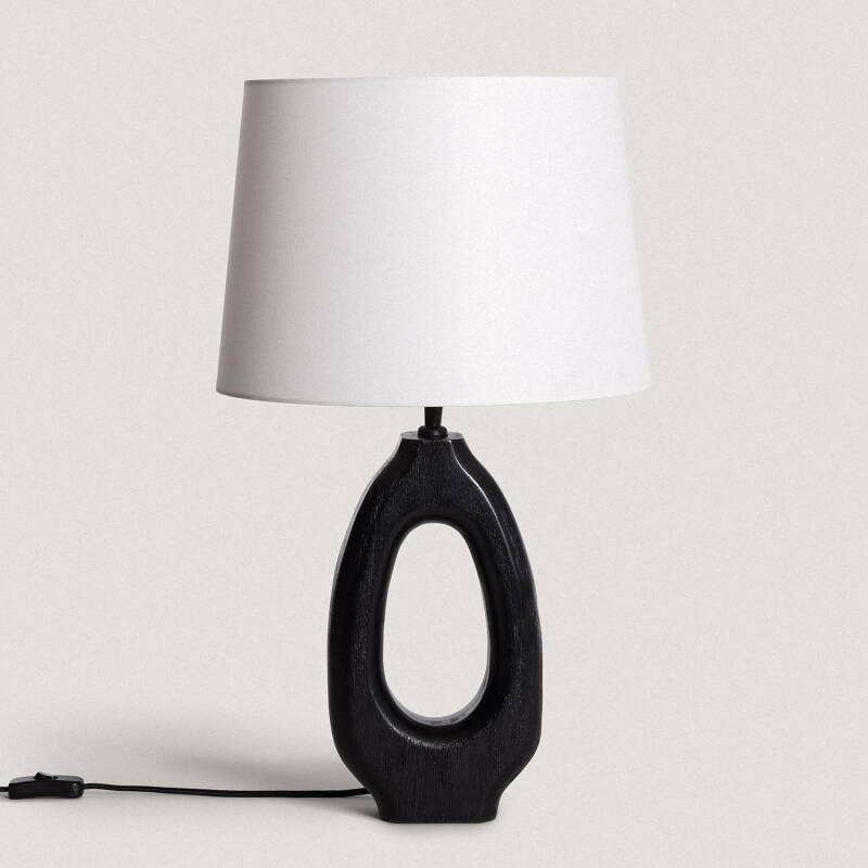 Product of Darshan Wooden Table Lamp in Black ILUZZIA 