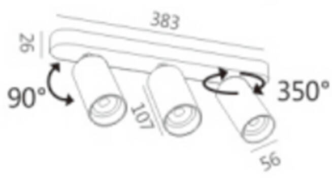 Prodotto da Lampada da Soffitto Orientabile 3 Faretti Emir