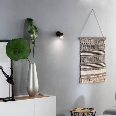 Product van Wandlamp  Aluminium Verstelbaar  1 Spot Zwart Ates 