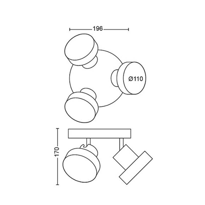 Produkt von LED-Deckenleuchte PHILIPS Dreifach Bukko 12.9W