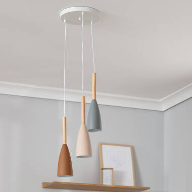 Product van Hanglamp Metaal en Hout Rain