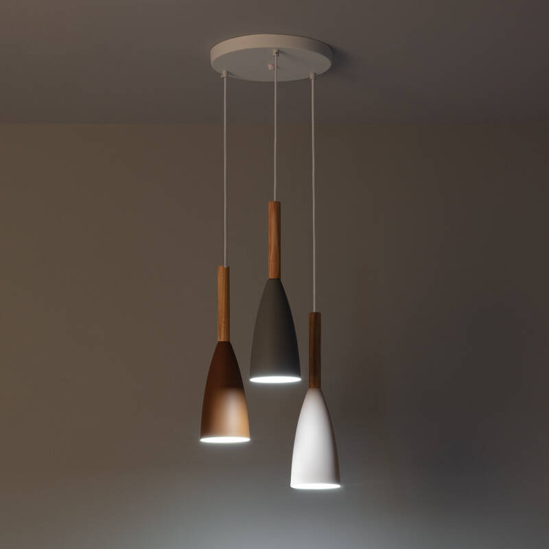 Product van Hanglamp Metaal en Hout Rain