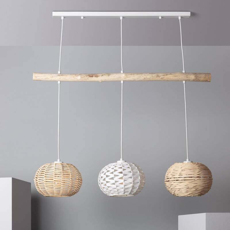 Produit de Suspension Rotin et Bois Linfen