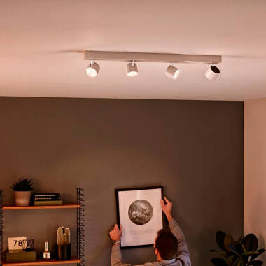 Prodotto da Lampada da Soffitto LED Regolabile WarmGlow con Quattro Faretti 4x4.5W PHILIPS Star