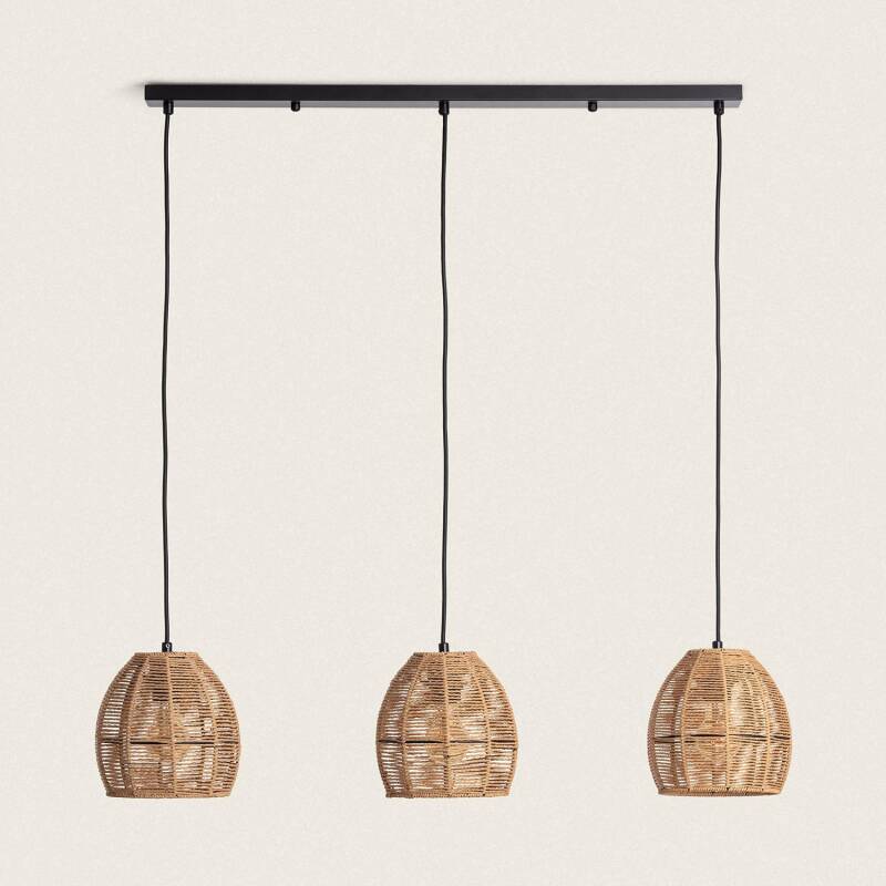 Product of Mahali Braided Paper Three Spotlight Pendant Lamp 