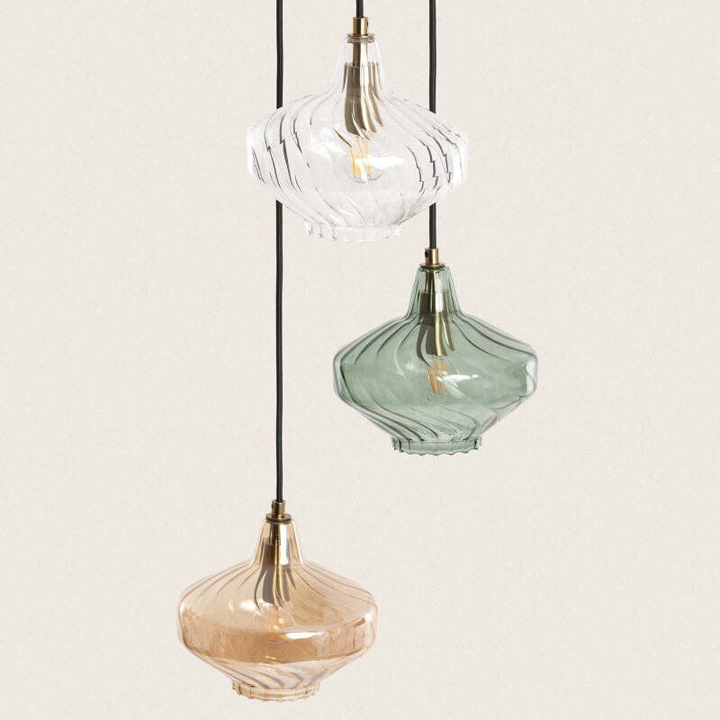 Product of Blas 3 Spotlight Metal & Glass Pendant Lamp 