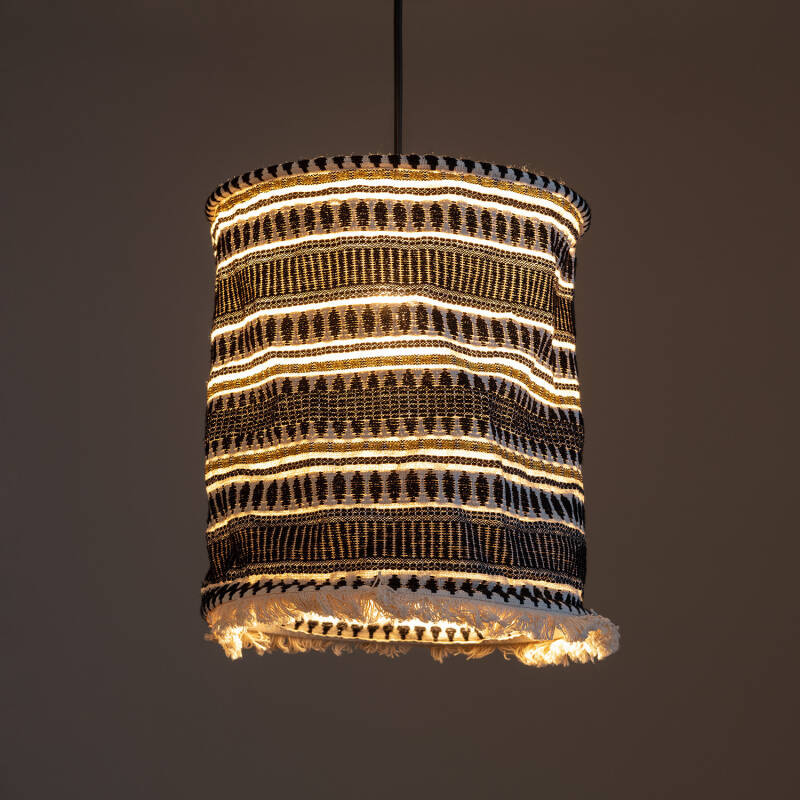 Product of Raramuri Fringed Cotton Pendant Lamp 