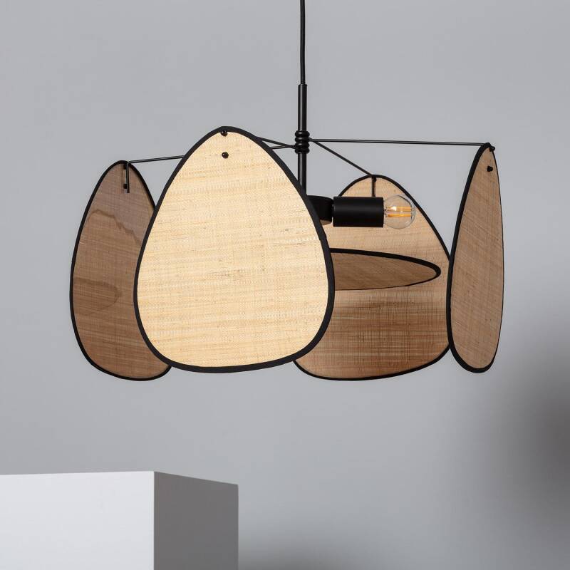 Product van Hanglamp van Metaal en Raffia Hades