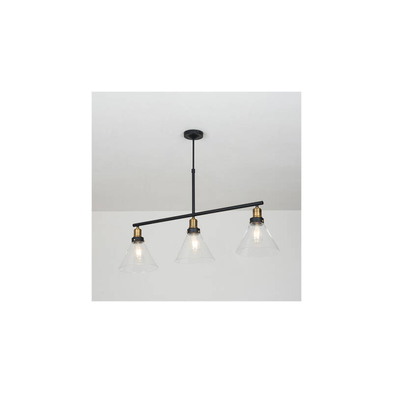 Produit de Edit Factory Glass 3 Light Bar Ceiling Pendant - Antique Brass