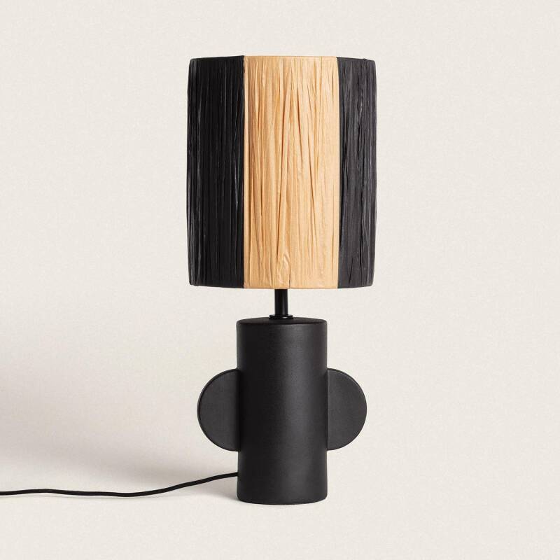 Produit de Lampe à Poser Céramique et Raphia Tyler