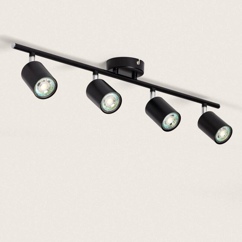 Product van PlafondLamp Verstelbaar Metaal 4 Spots  Albus Black 